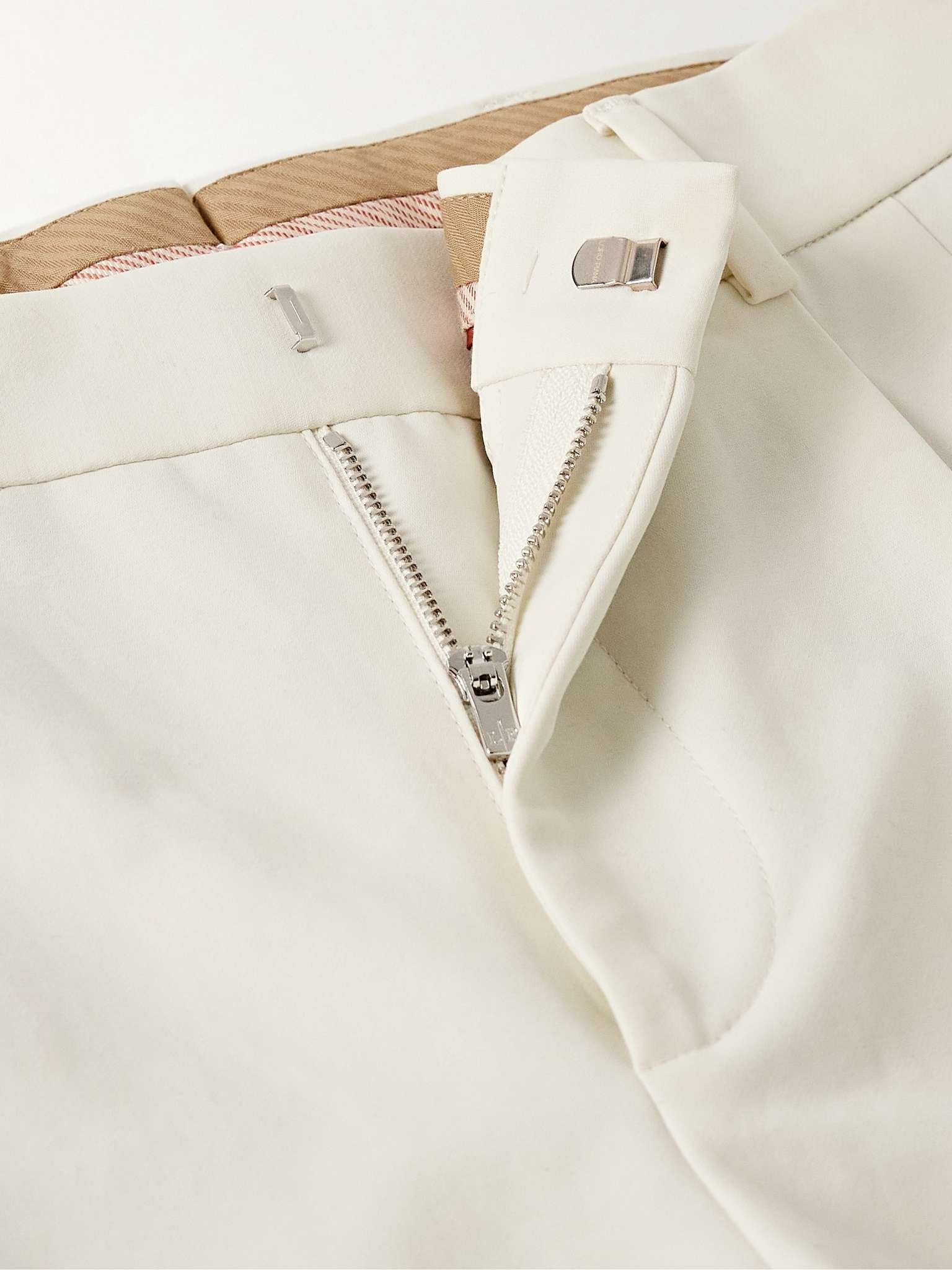 City Slim-Fit Tapered Pleated Double-Faced Cotton Trousers - 3