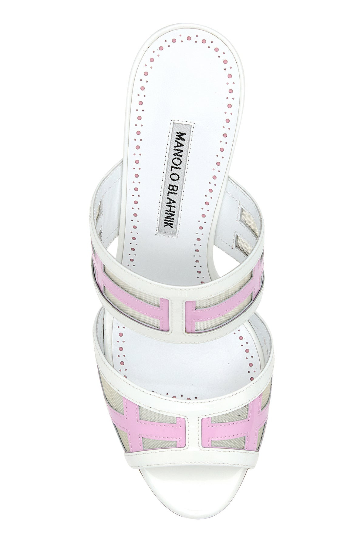 Two-tone leather and mesh Avespamu mules - 4