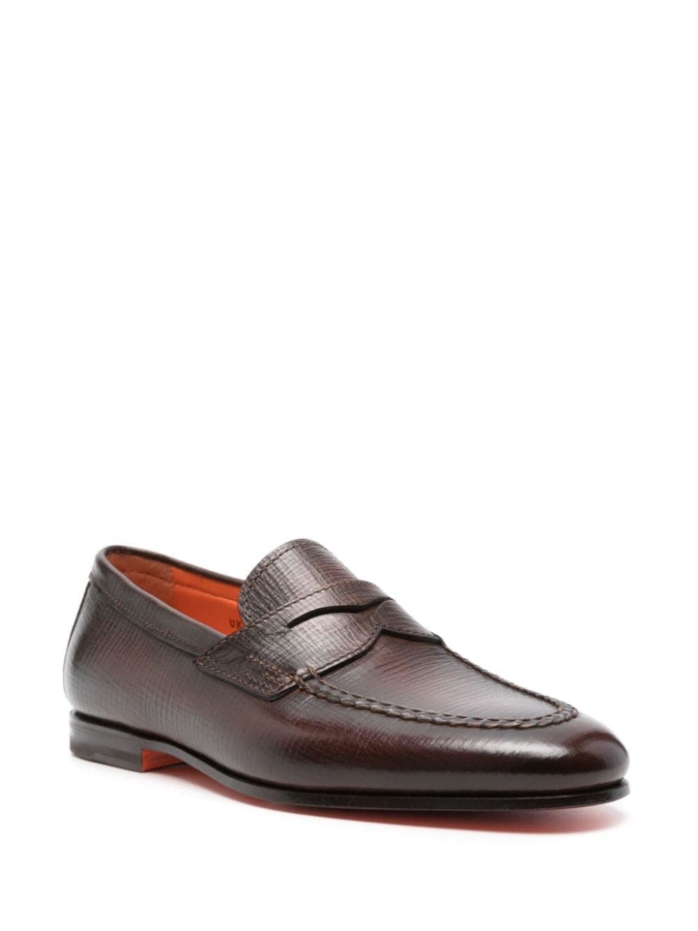 textured leather loafers - 2