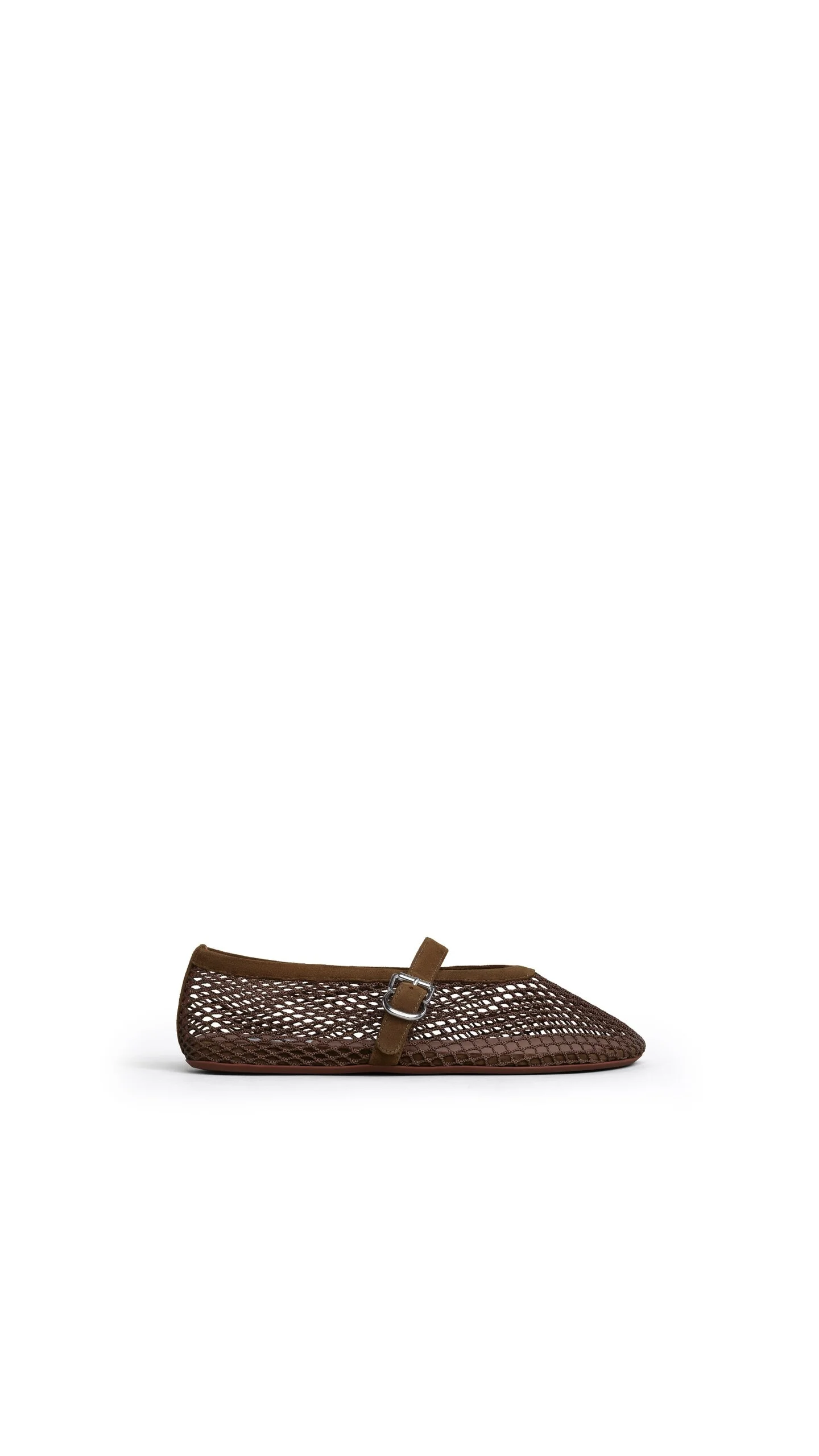 BALLET FLATS IN FISHNET AND SUEDE - 1