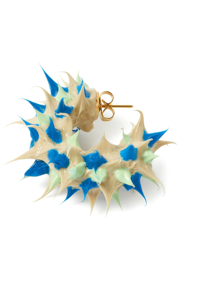 SUNNEI TUFT EARRINGS / beige, blue & light green outlook