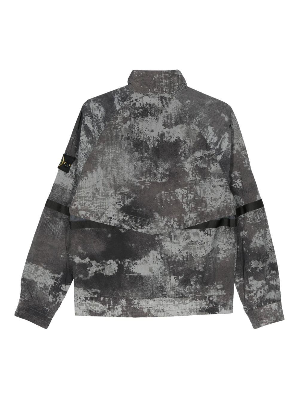 Compass-badge abstract-print jacket - 2