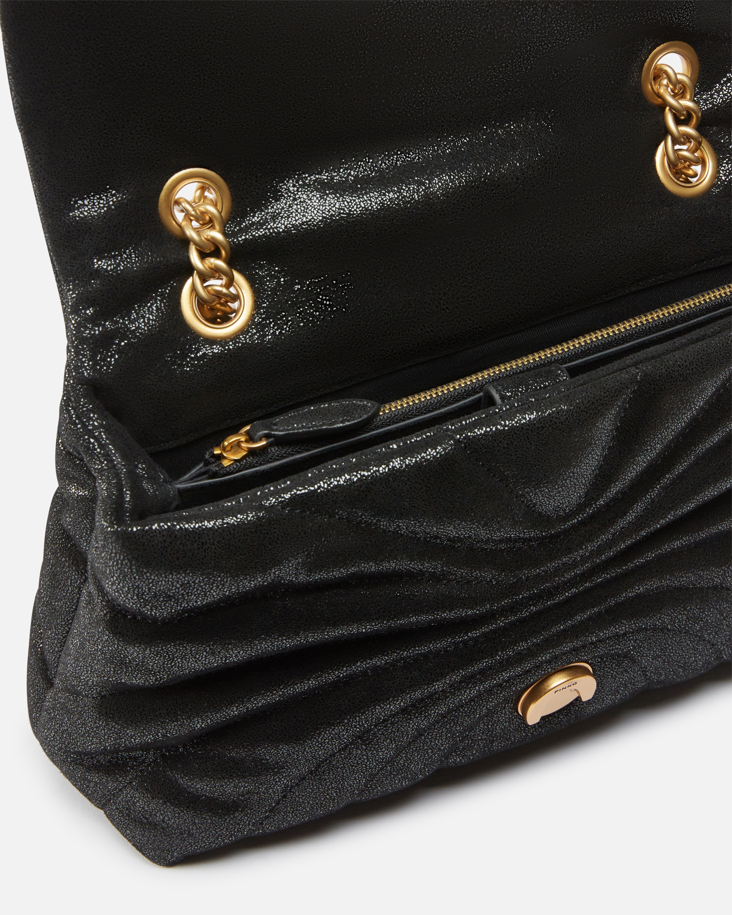 MEDIUM LOVE BAG PUFF BUTTERFLY SUEDE GLITTER SHOULDER BAG - 4