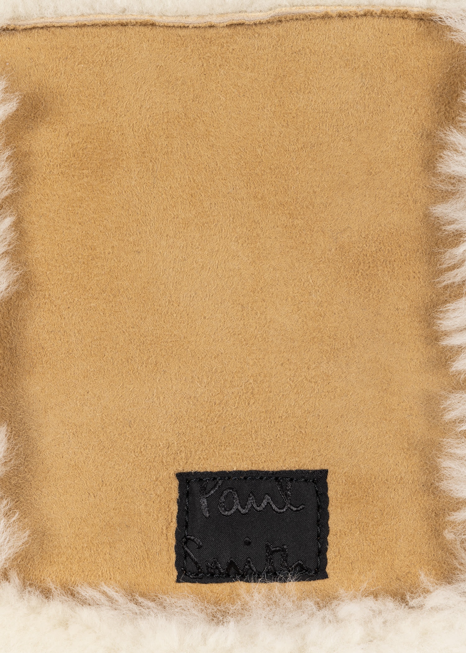 Tan Shearling Patchwork Scarf - 3