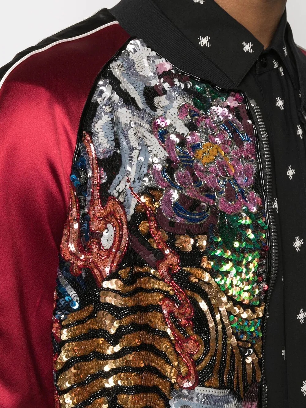 sequin-embellished bomber jacket - 5