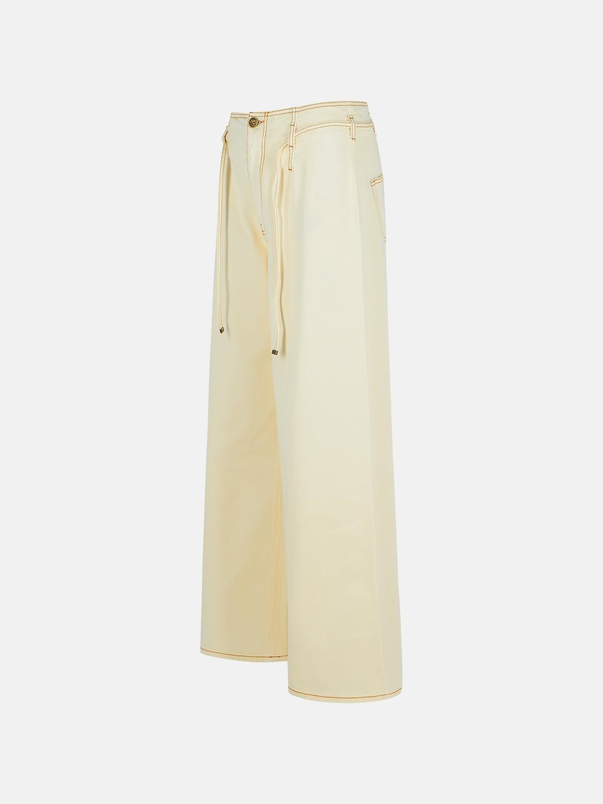 CREAM DENIM JEANS - 2