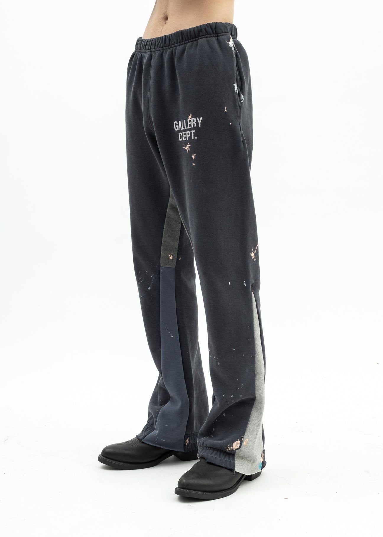 Gallery Dept Painted Flare Washed Black Sweatpants - 2