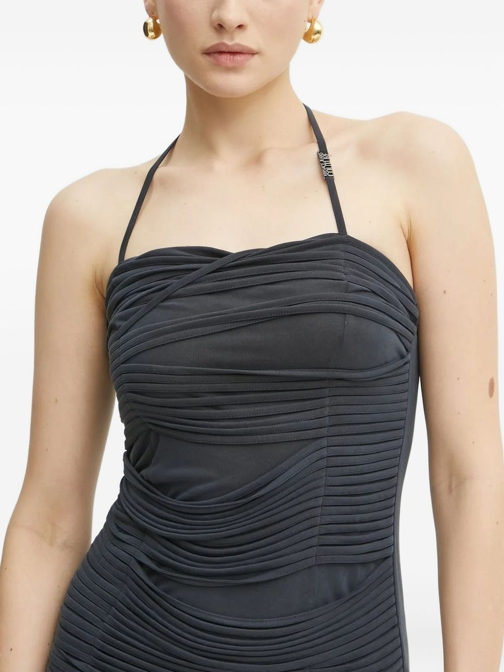 halter-neck ruffled dress - 3