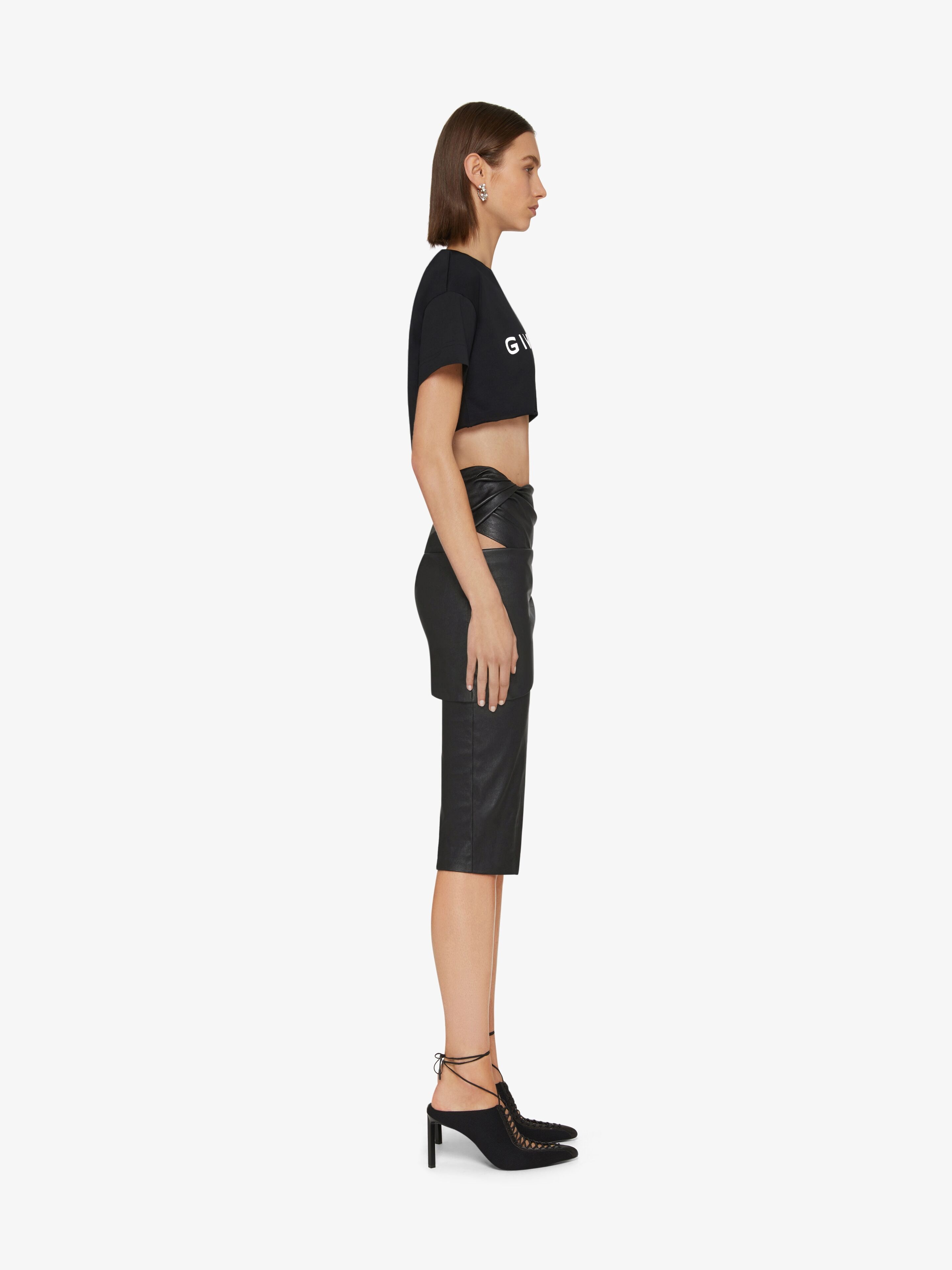 DRAPED SKIRT IN LEATHER - 3