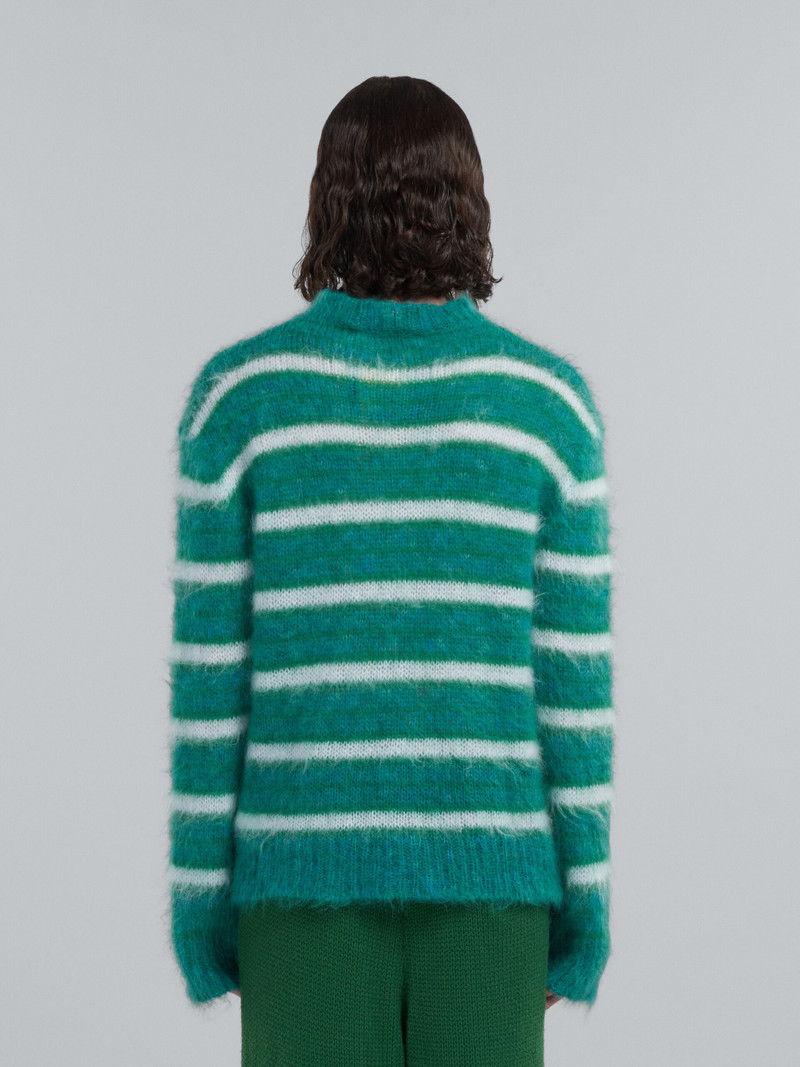 TURQUOISE STRIPED MOHAIR SWEATER 3