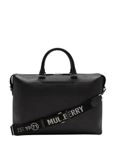 Mulberry City Briefcase Heavy Grain & Branded Webbing (Black) outlook