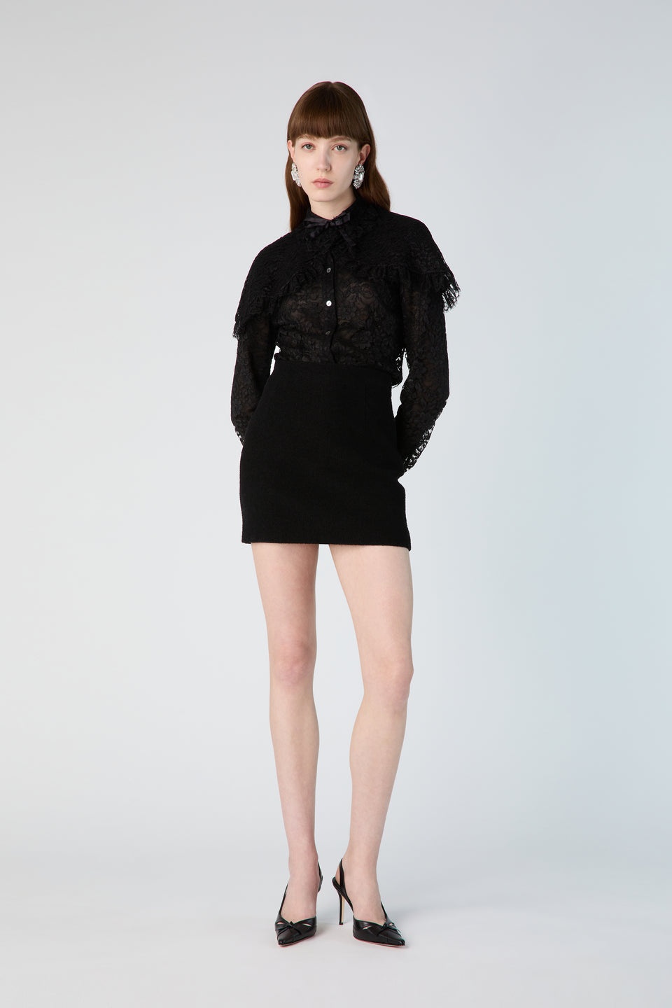 LACE BLOUSE WITH CAPE - 4