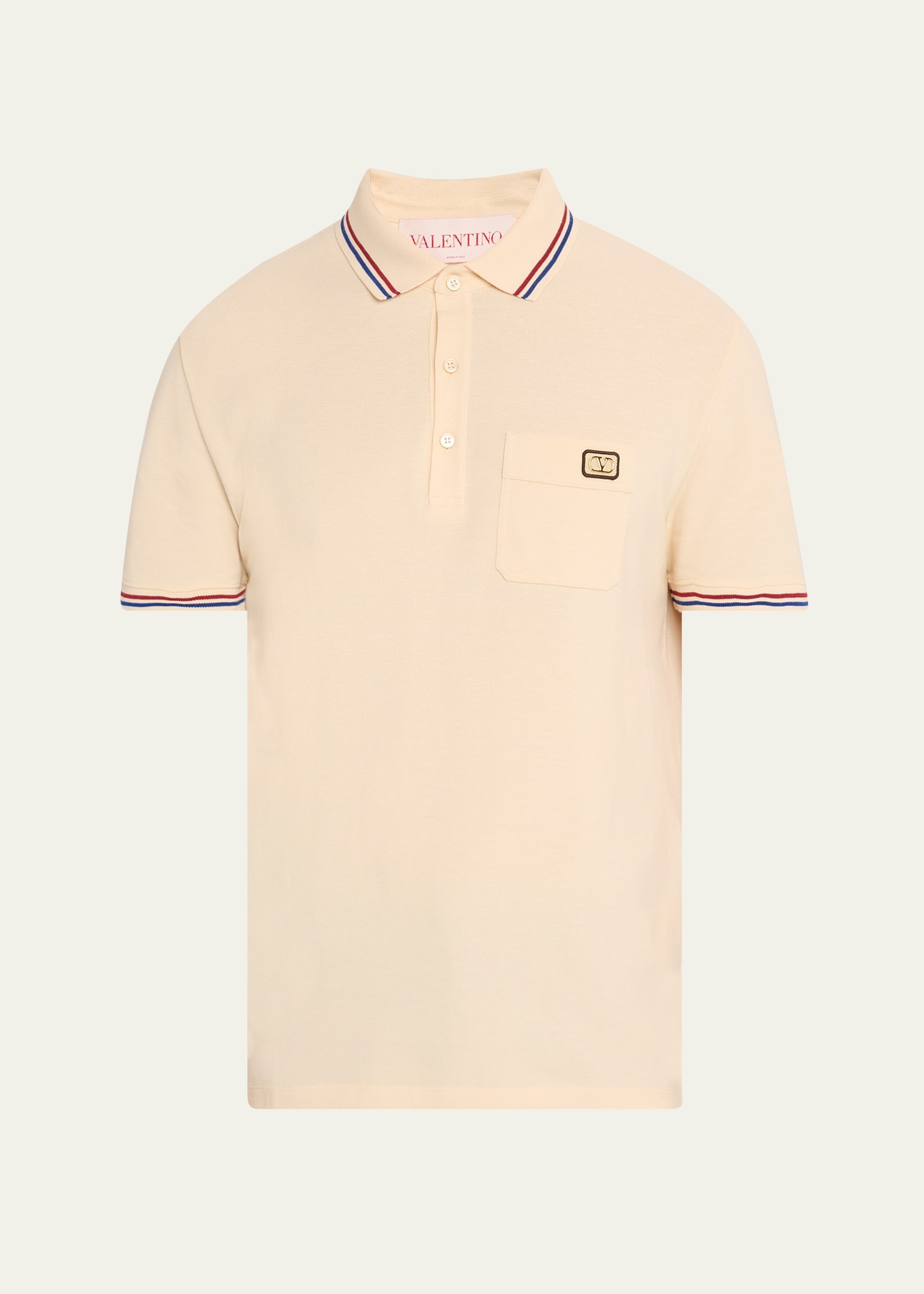 Men's Contrast-Tip Pique Polo Shirt - 1