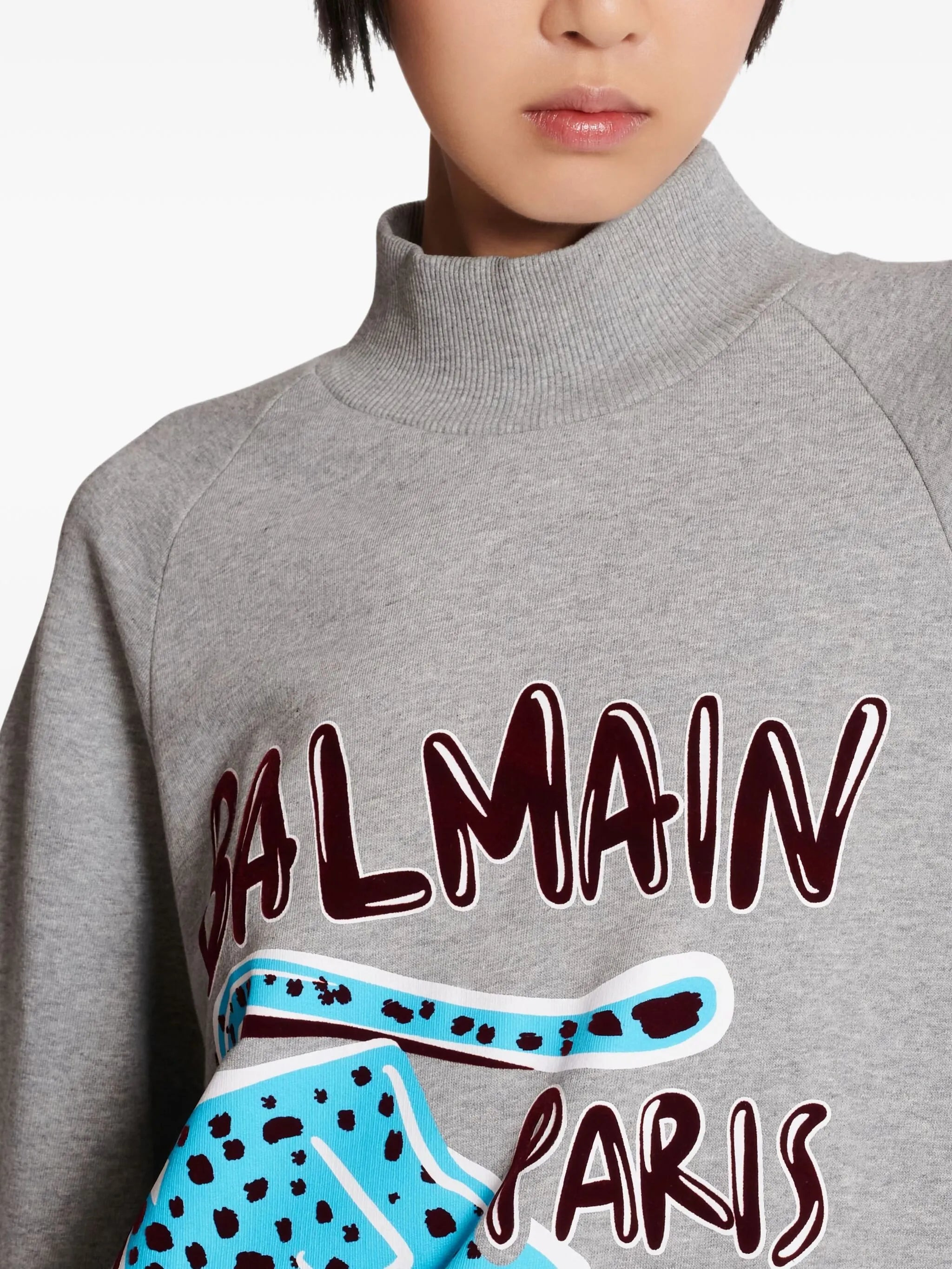 Balmain Cheetah-print Turtleneck Sweatshirt - 5