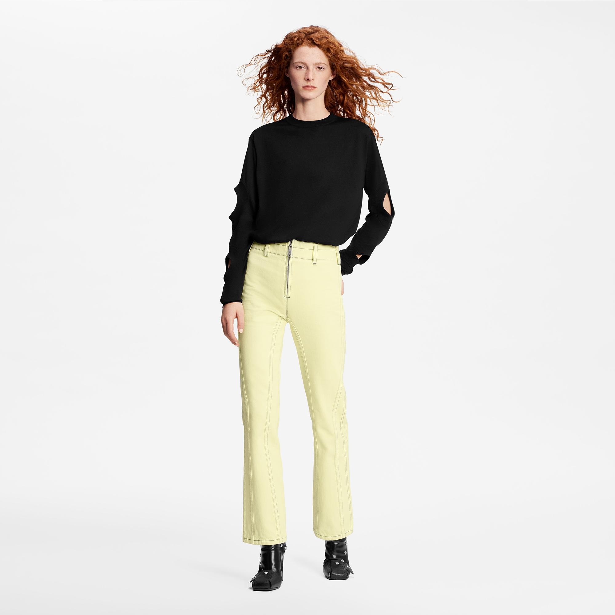 Structured Washed Denim Jeans - 2