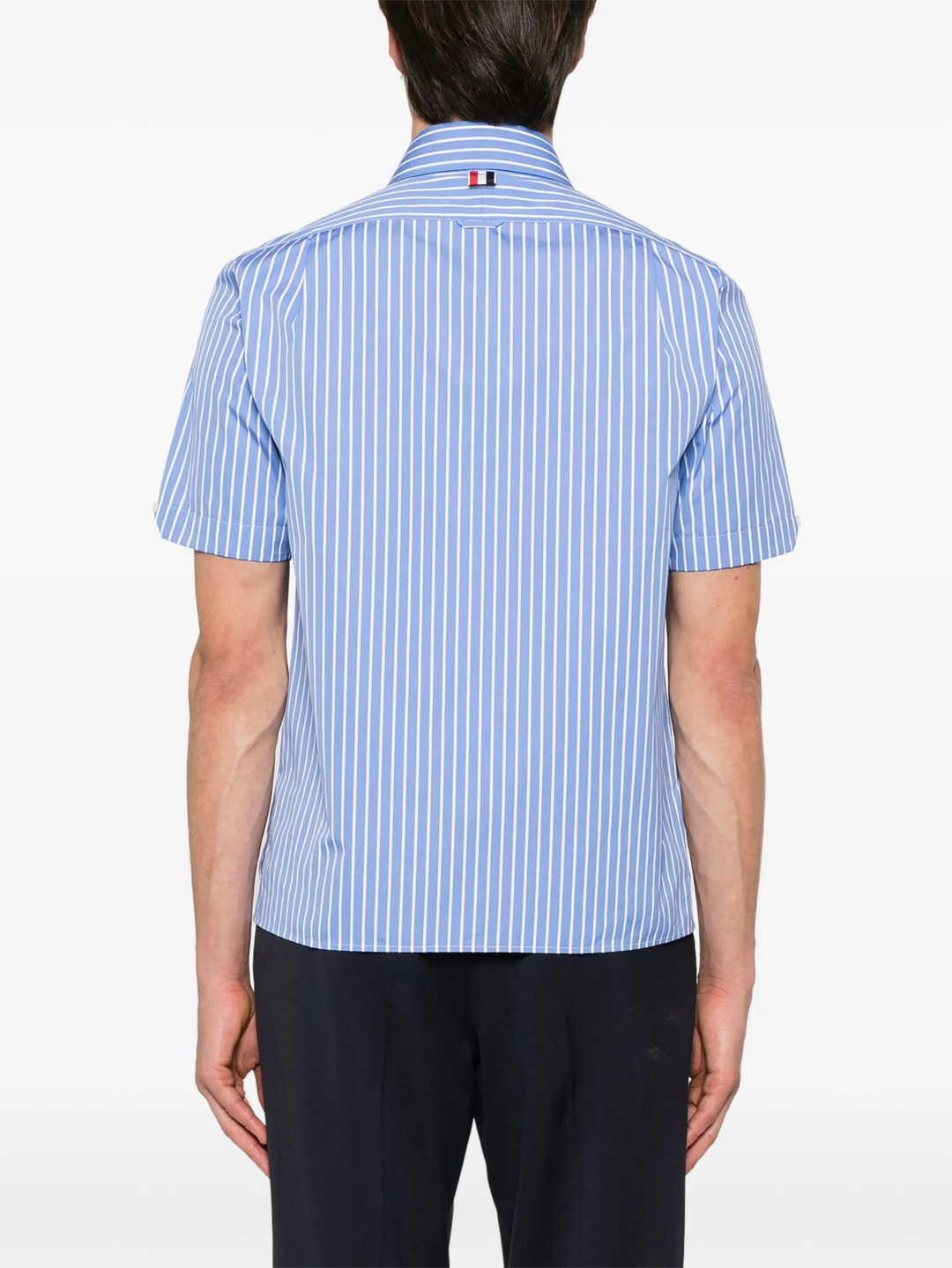Pinstripe Poplin Short Sleeve Shirt Men - 4