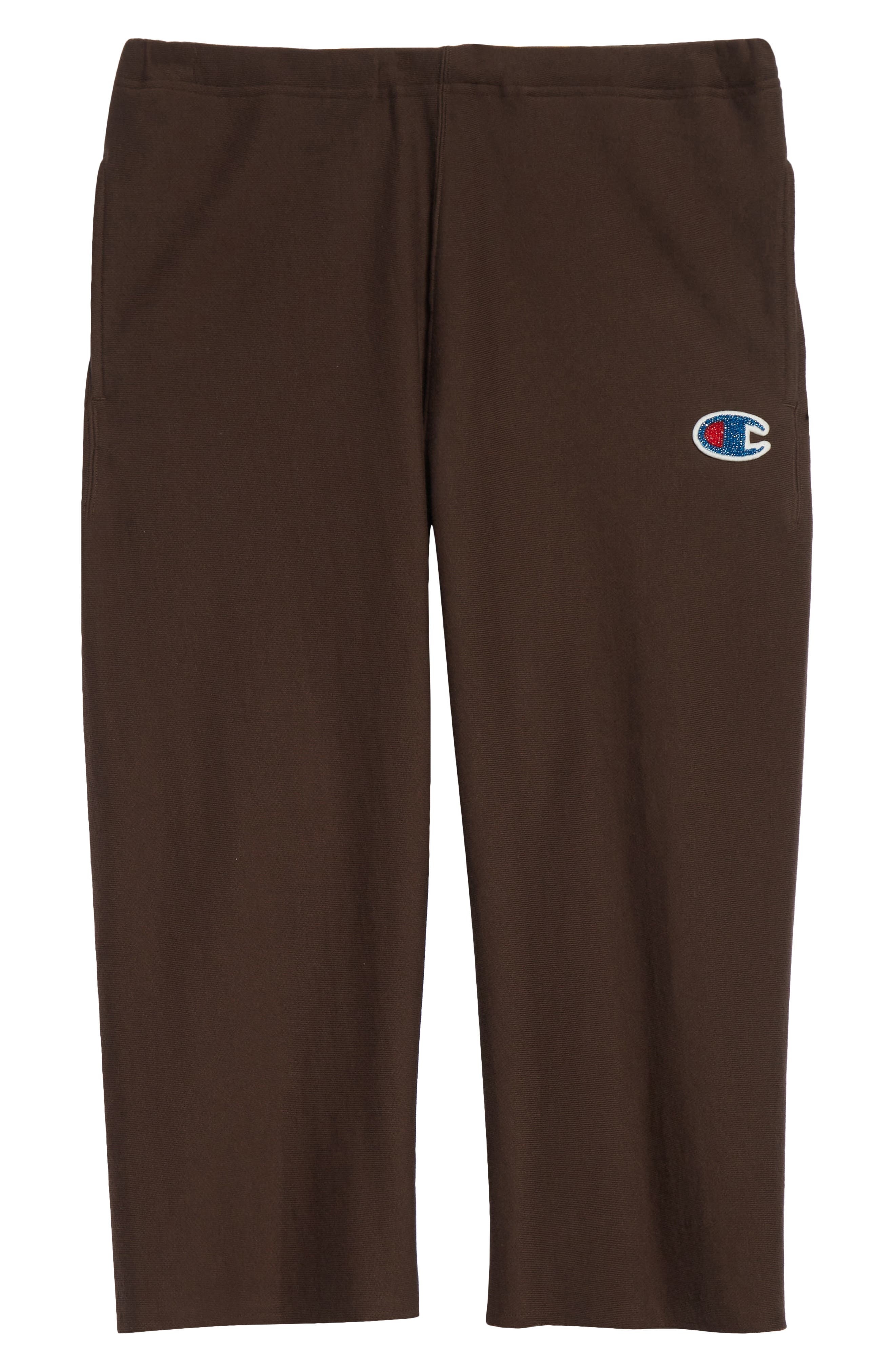 Undercover x Champion Reverse Weave® Cotton Fleece Crop Sweatpants in Brown at Nordstrom - 6