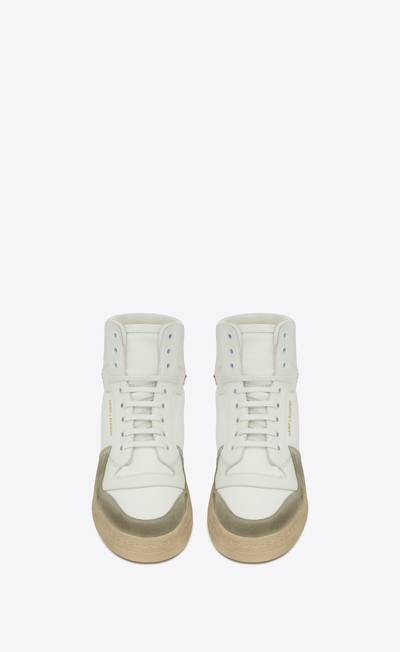 SAINT LAURENT sl24 mid-top sneakers in canvas, leather and suede outlook