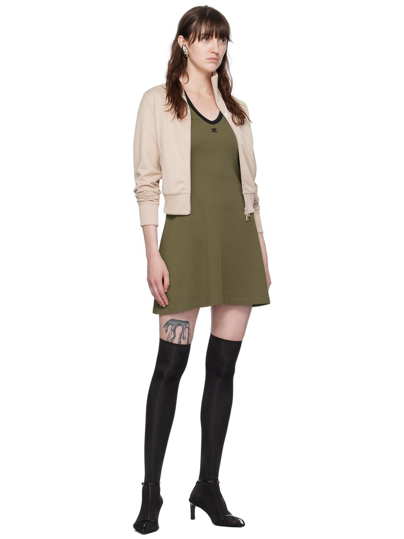 courrèges Green V-Neck Minidress outlook