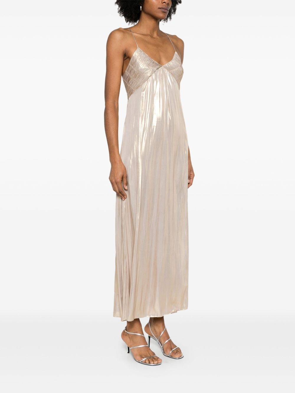 metallic midi dress - 3