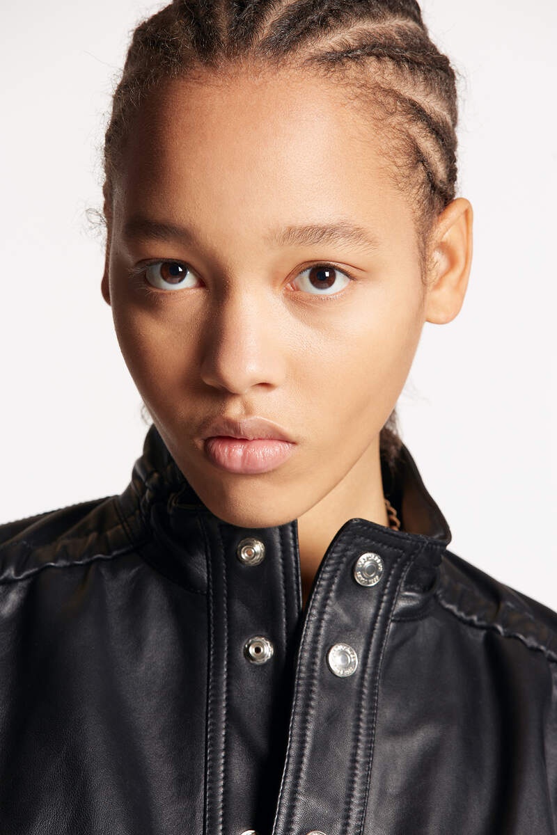GATHERED LEATHER JACKET - 3