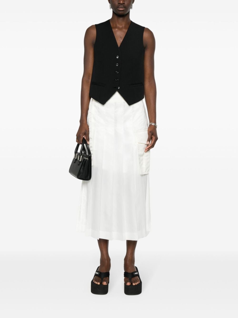 pleated belted midi skirt - 2