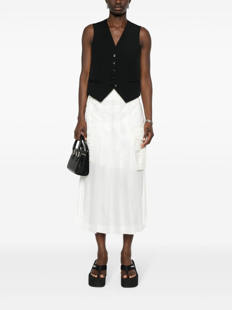 sacai pleated belted midi skirt outlook