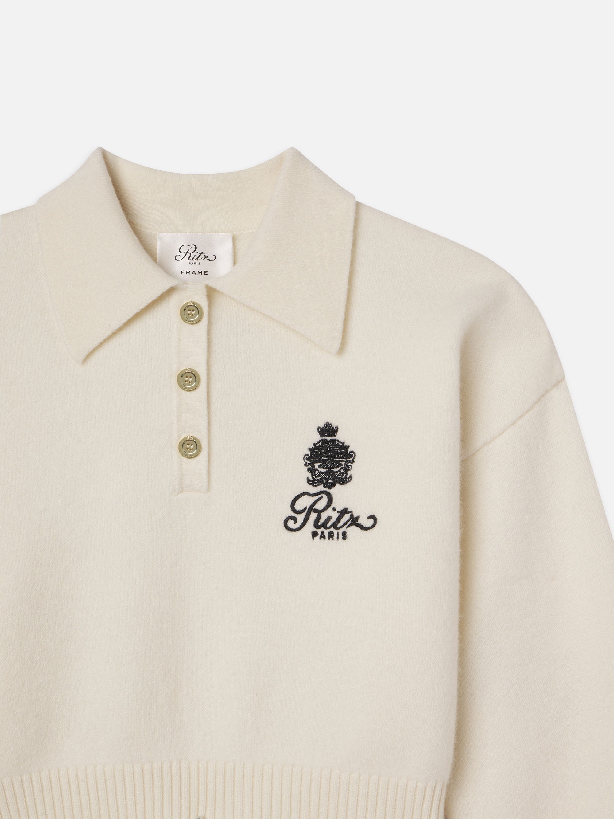 Ritz Women's Crest Cashmere Sweater in Cream - 4