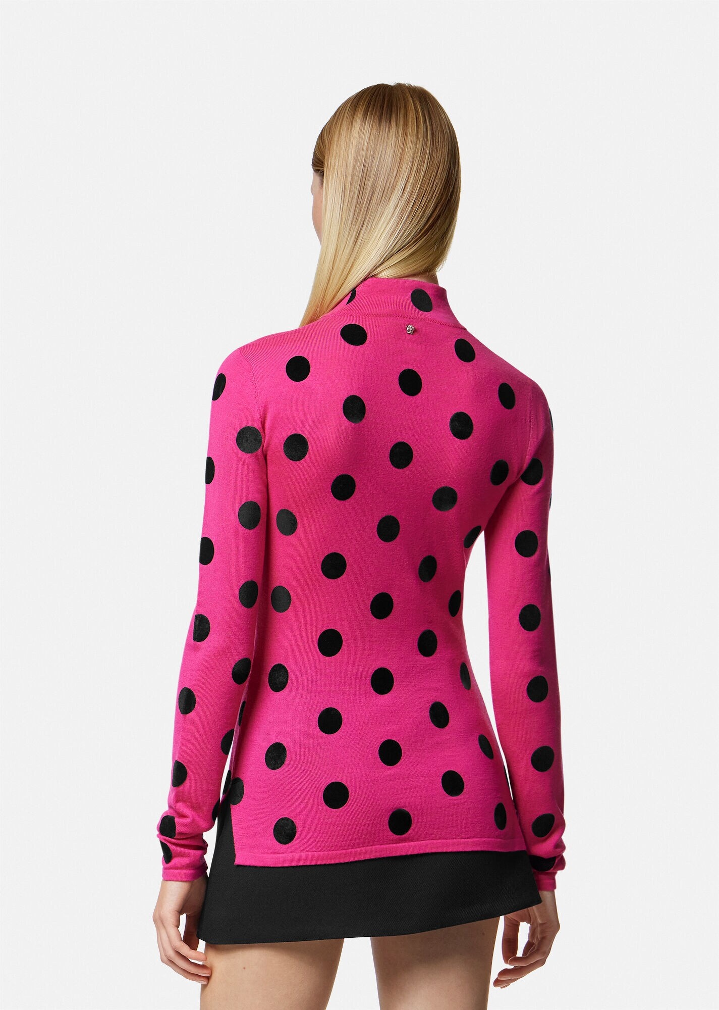 Polka Dot Turtleneck Sweater - 4