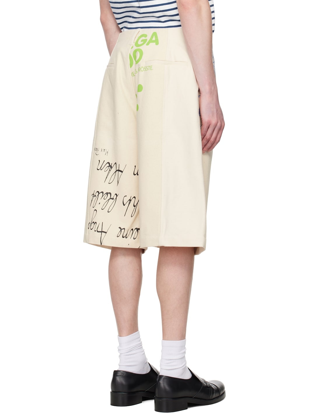 Beige Regenerated Tote Bags Cargo Shorts - 3