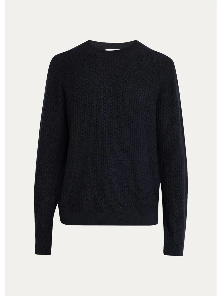 Textured Wool Crewneck Sweater - 1