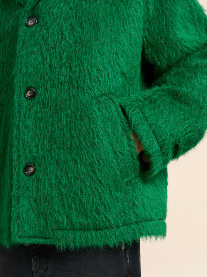 GREEN WOOL JACKET WITH SHAGGY BRUSHED FINISH 5