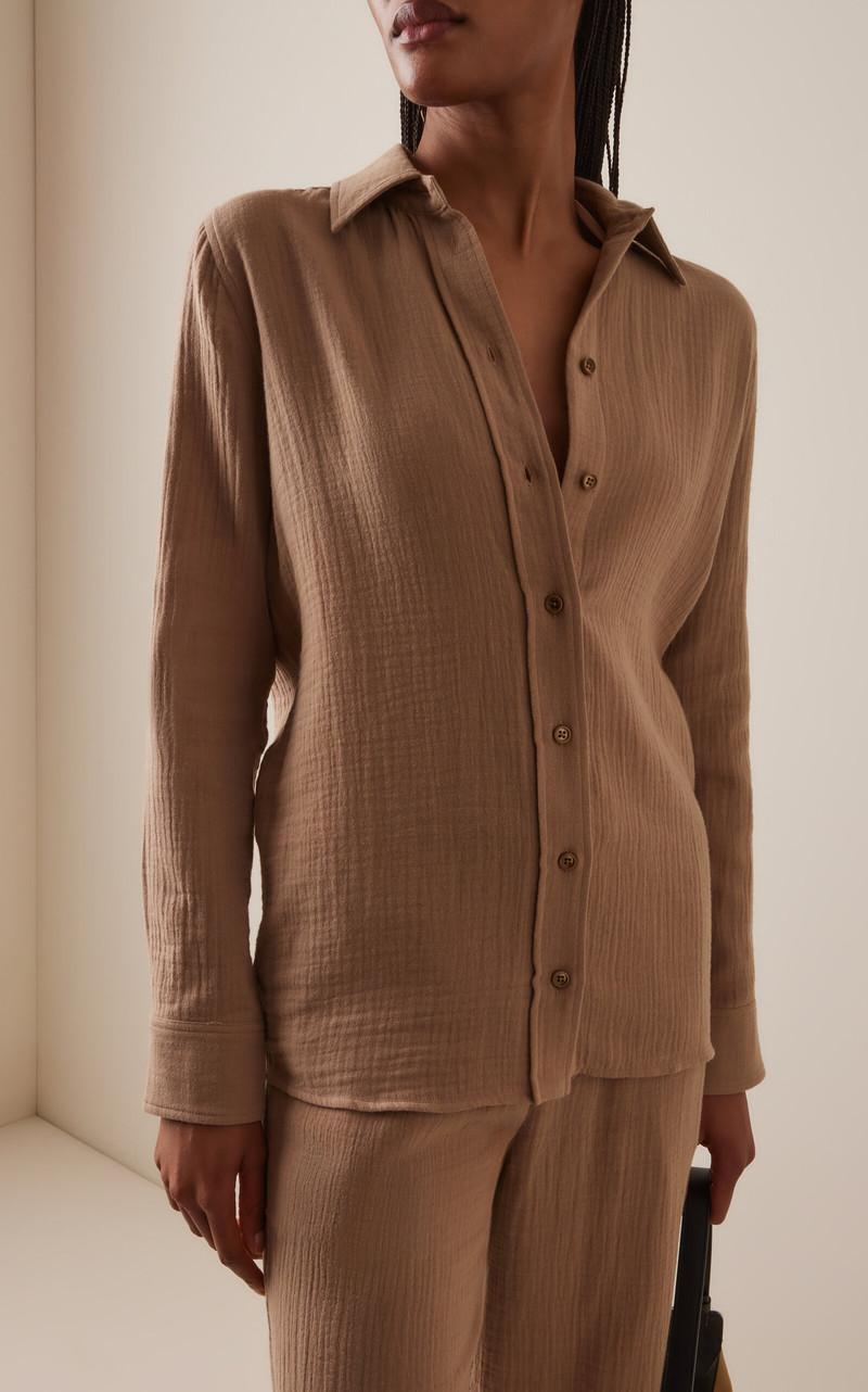 ÉTERNE Constance Cotton Shirt taupe outlook