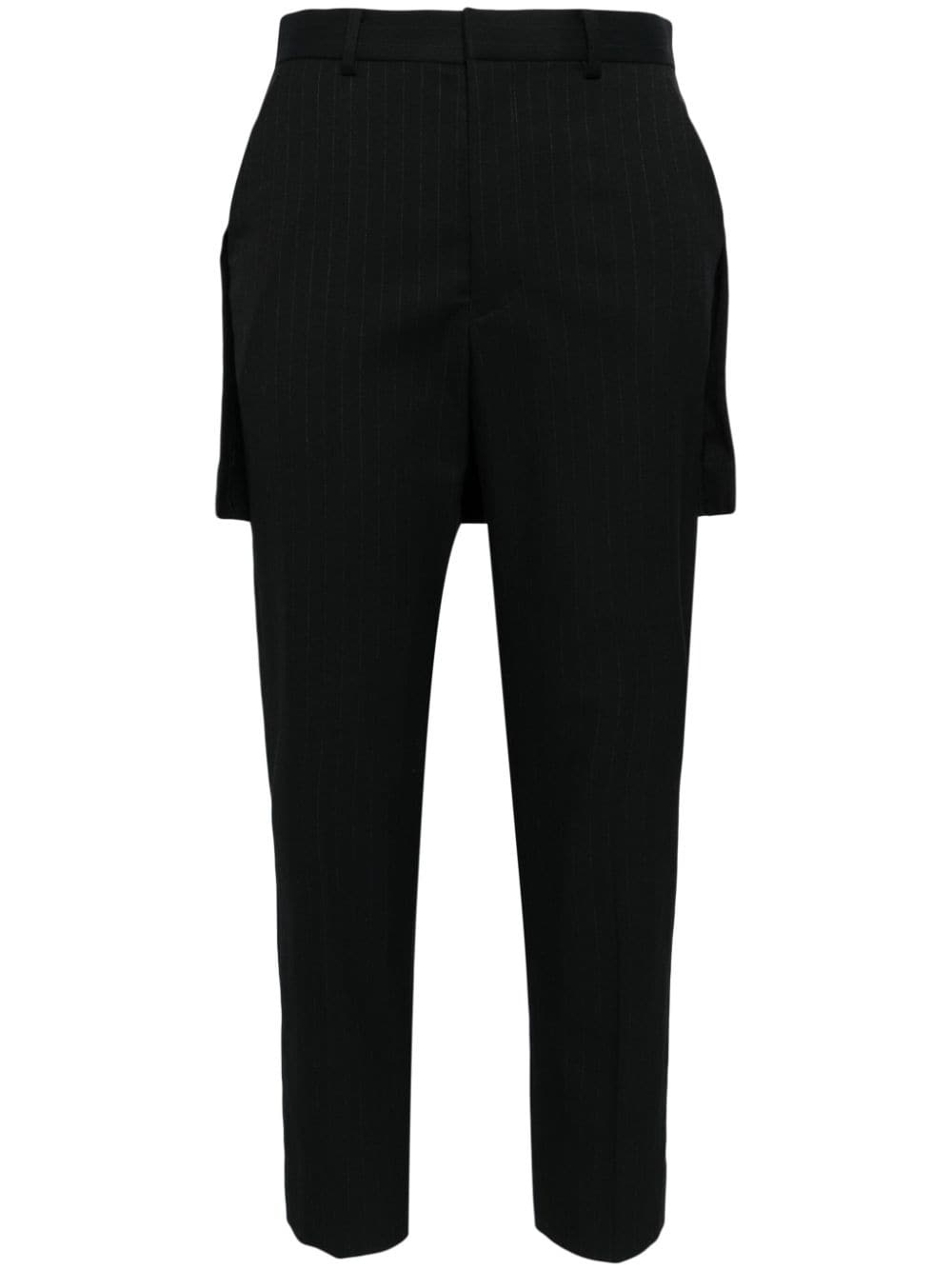 pinstriped high-waisted cropped trousers - 1