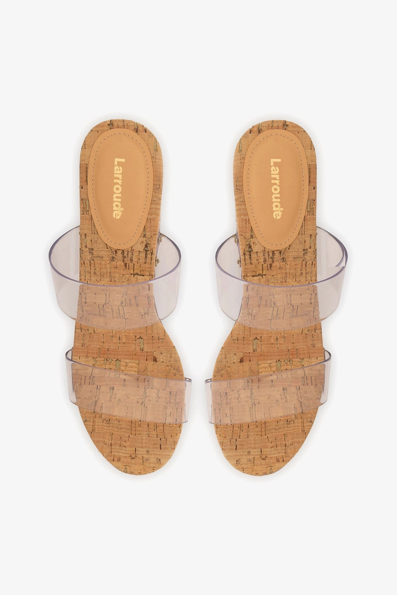 Miso Clear Platform Sandal In Clear Vinyl and Natural Cork 6