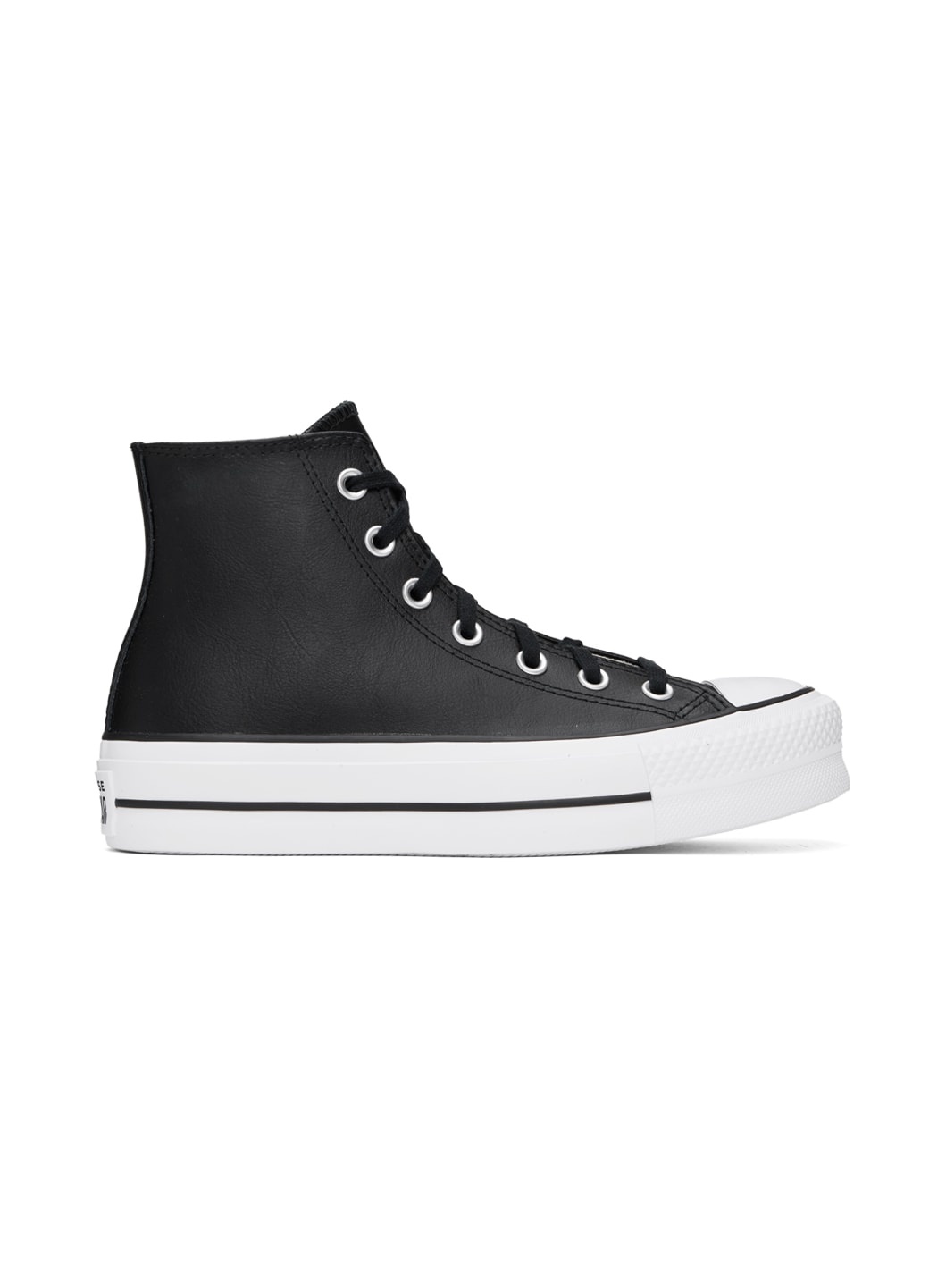 Black Chuck Taylor All Star Lift Leather Sneakers - 1