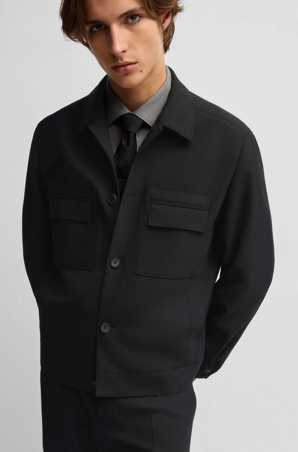MODERN-FIT JACKET IN STRETCH TWILL - 5