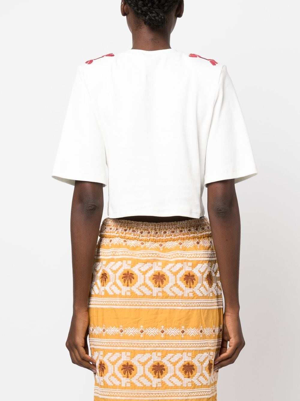 Ensenada embroidered cropped T-shirt - 4