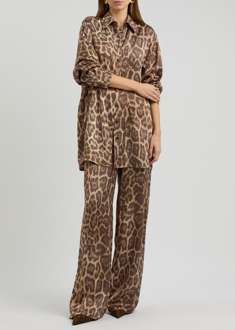 Stella Mccartney Leopard-print Satin Shirt - 4