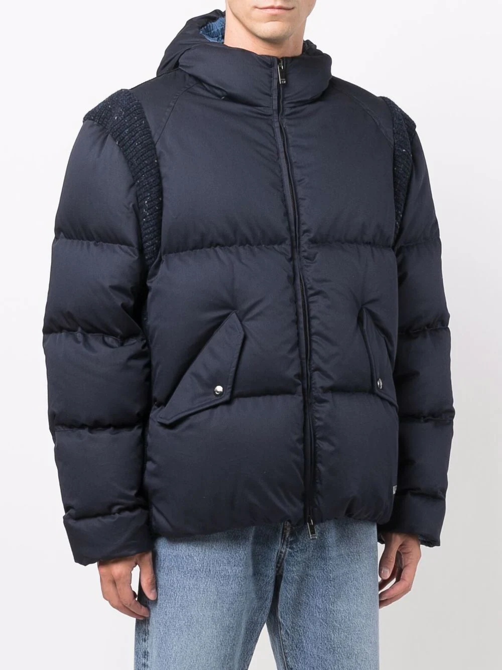 contast-panel puffer jacket - 3