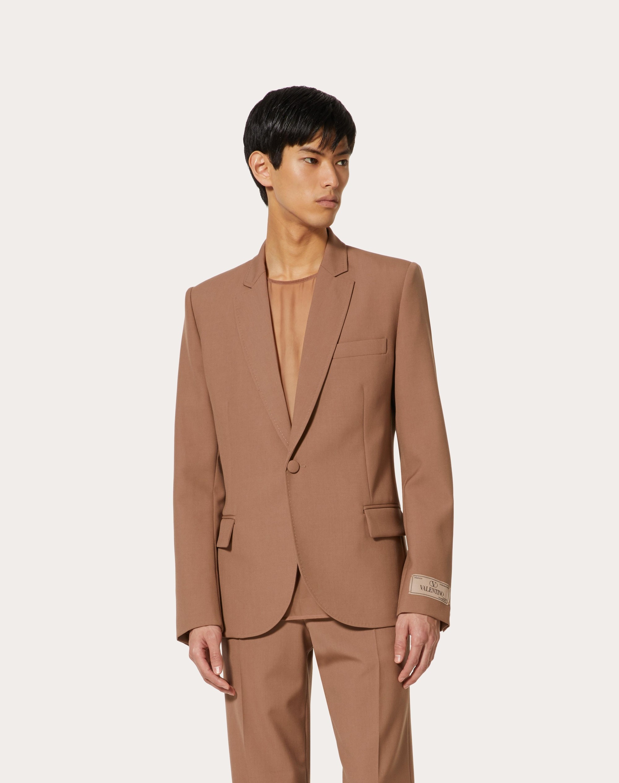 Valentino SINGLE-BREASTED WOOL JACKET WITH MAISON VALENTINO