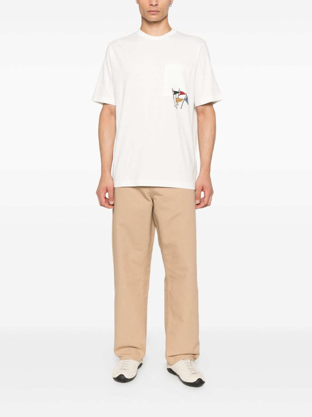 flag-print crew-neck T-shirt - 2