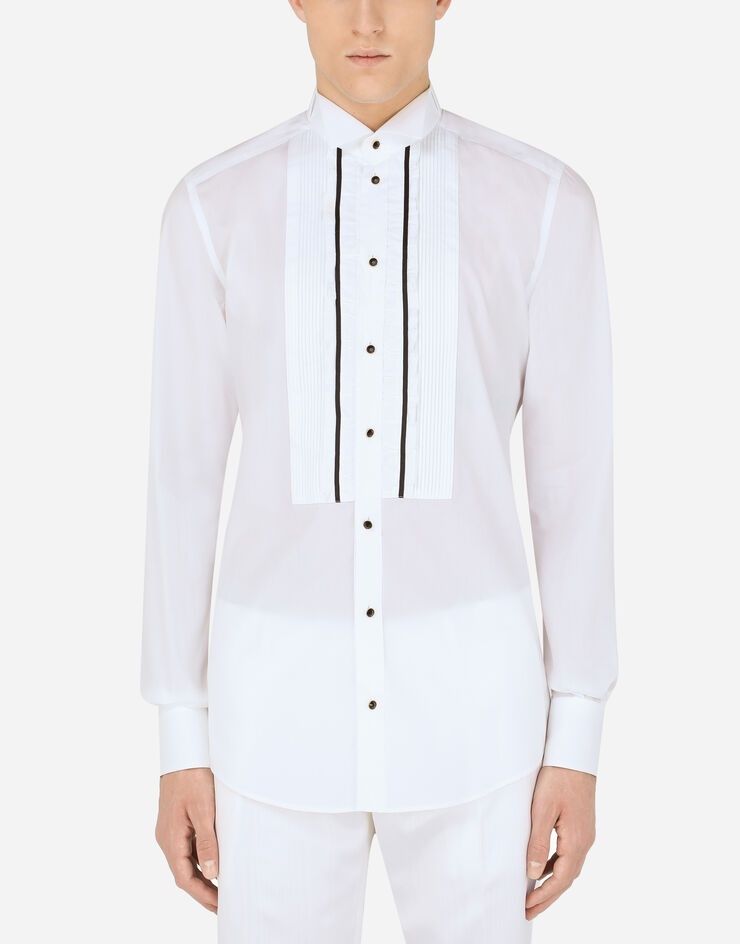 Cotton Gold-fit tuxedo shirt - 1