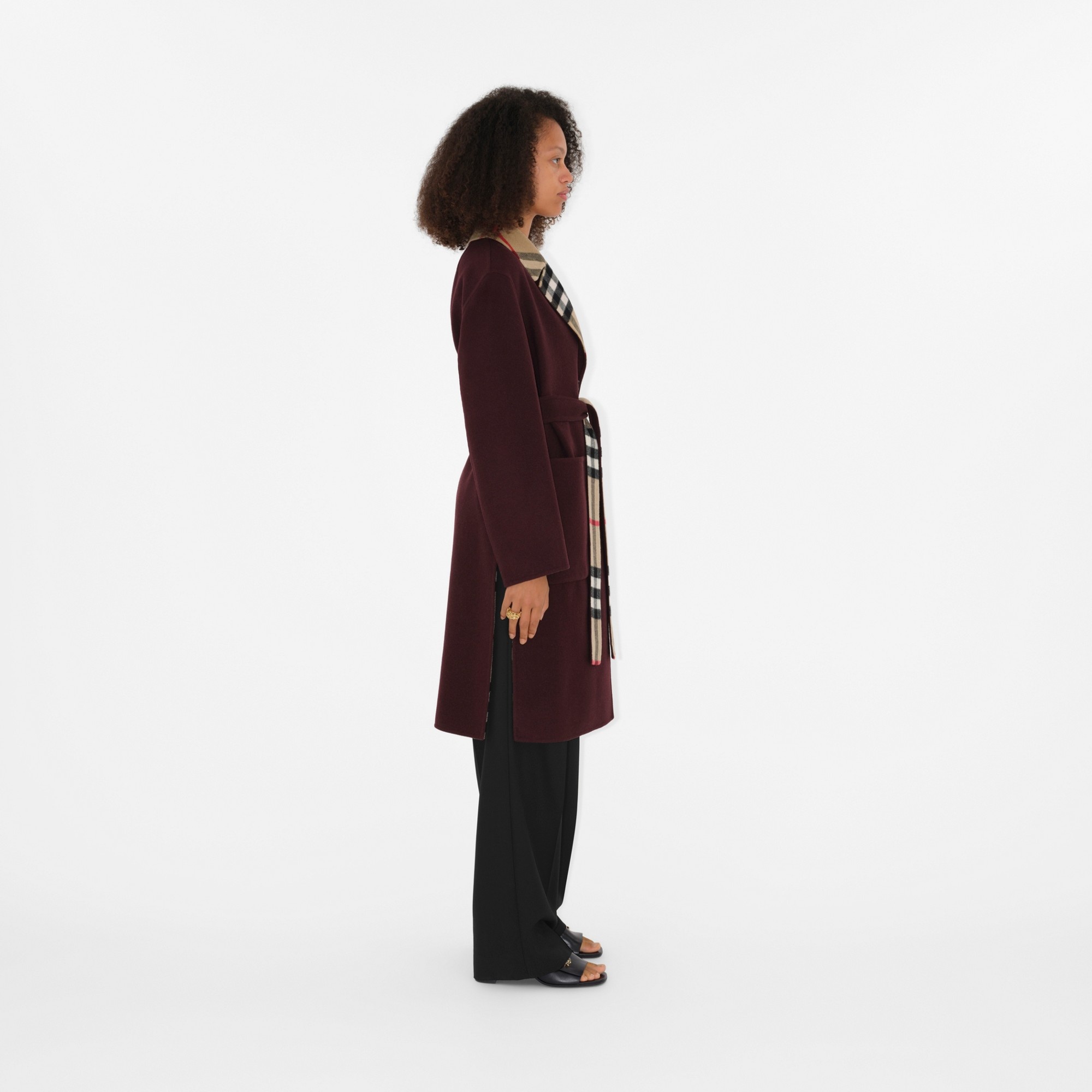 Check Wool Reversible Coat - 3