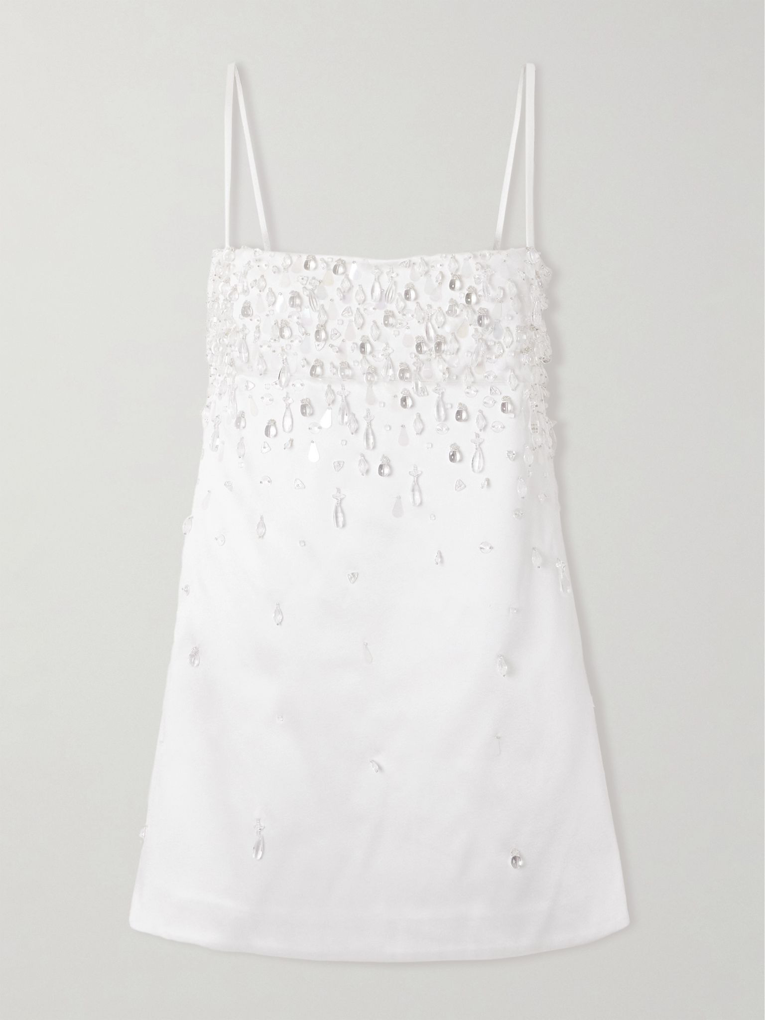Cornelia crystal-embellished satin mini dress White - 1