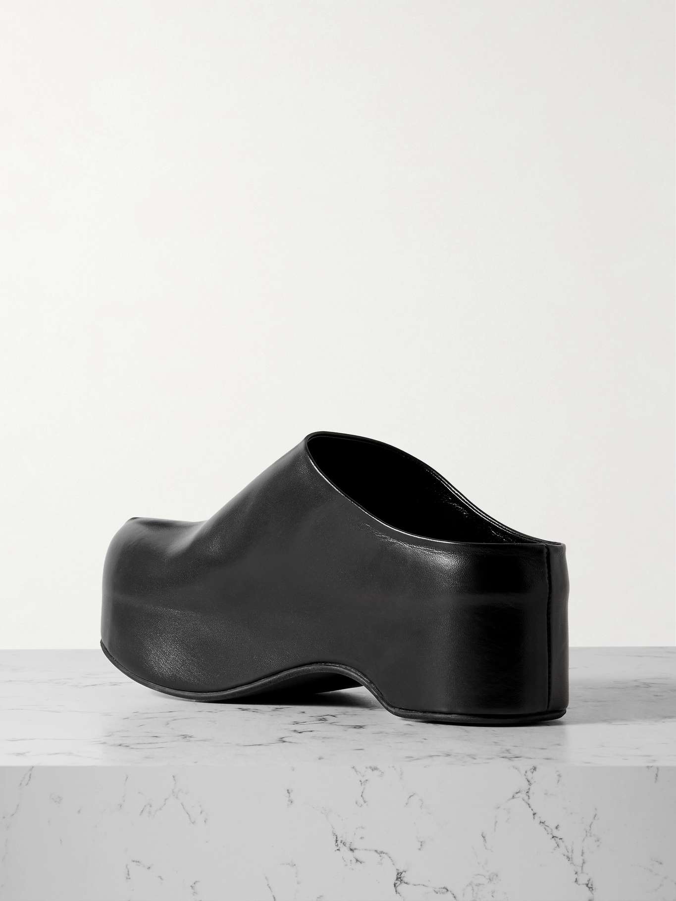 Sabot leather platform clogs - 3