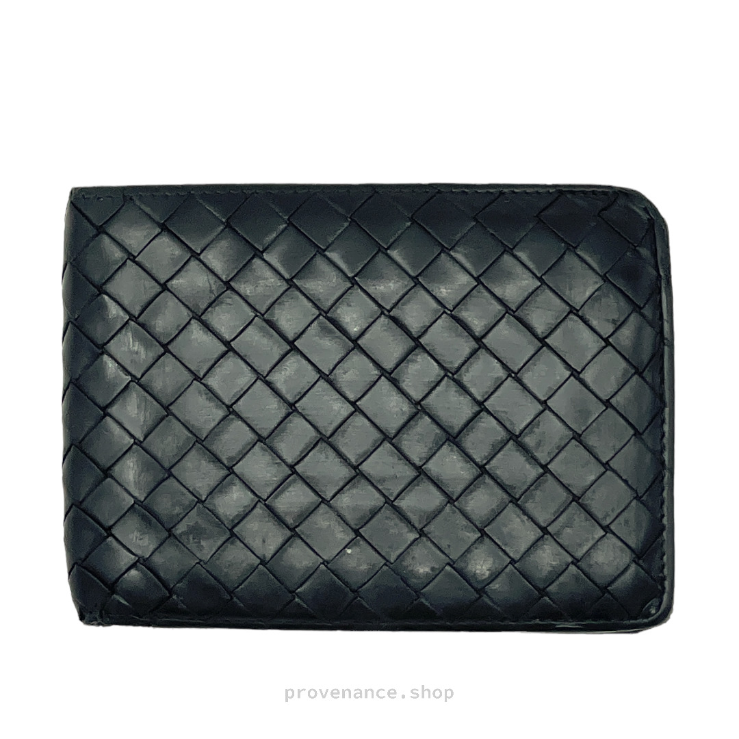 Bottega Veneta Bifold Wallet - Black Intrecciato Leather - 1