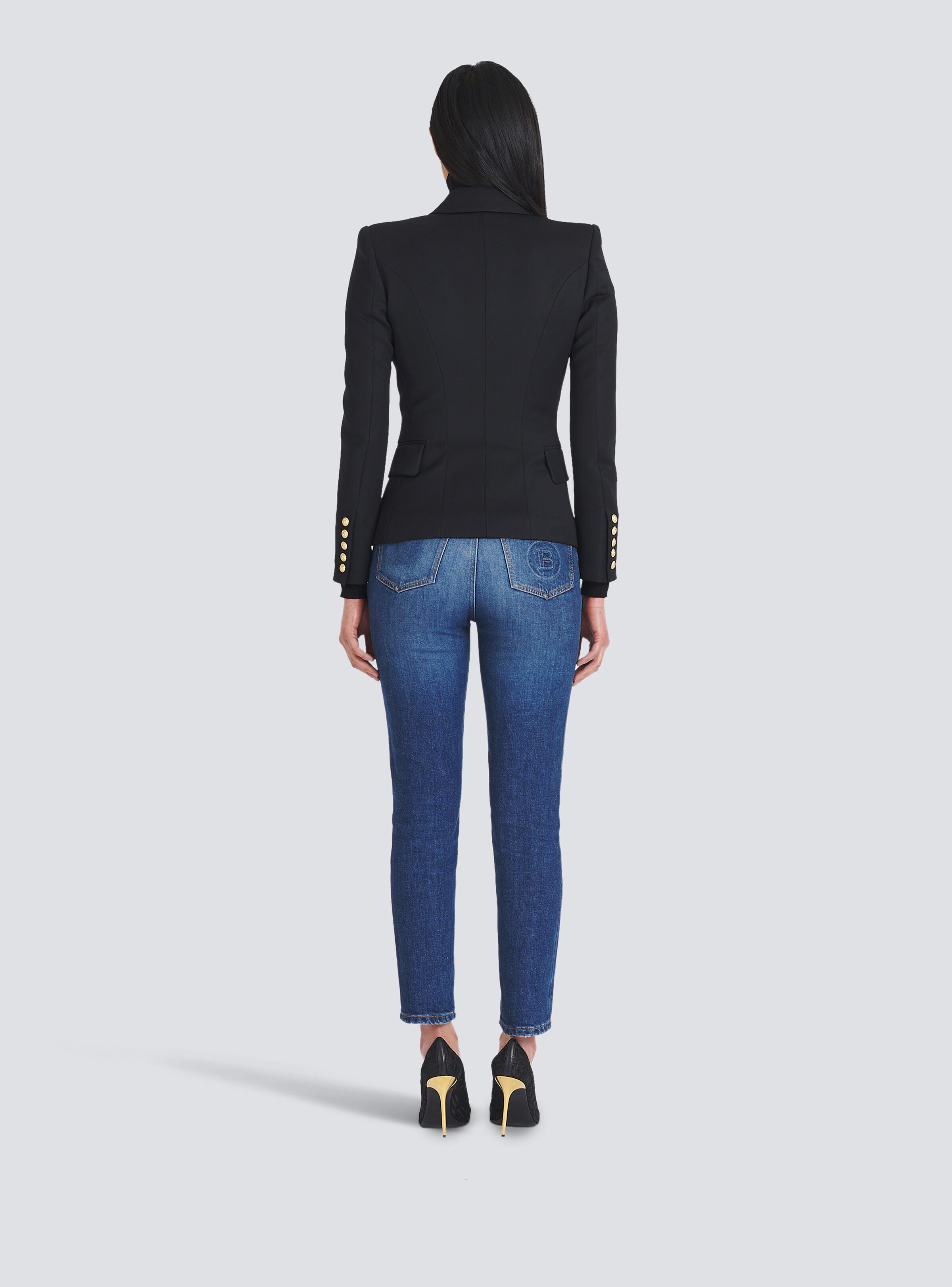 One-button wool blazer - 4