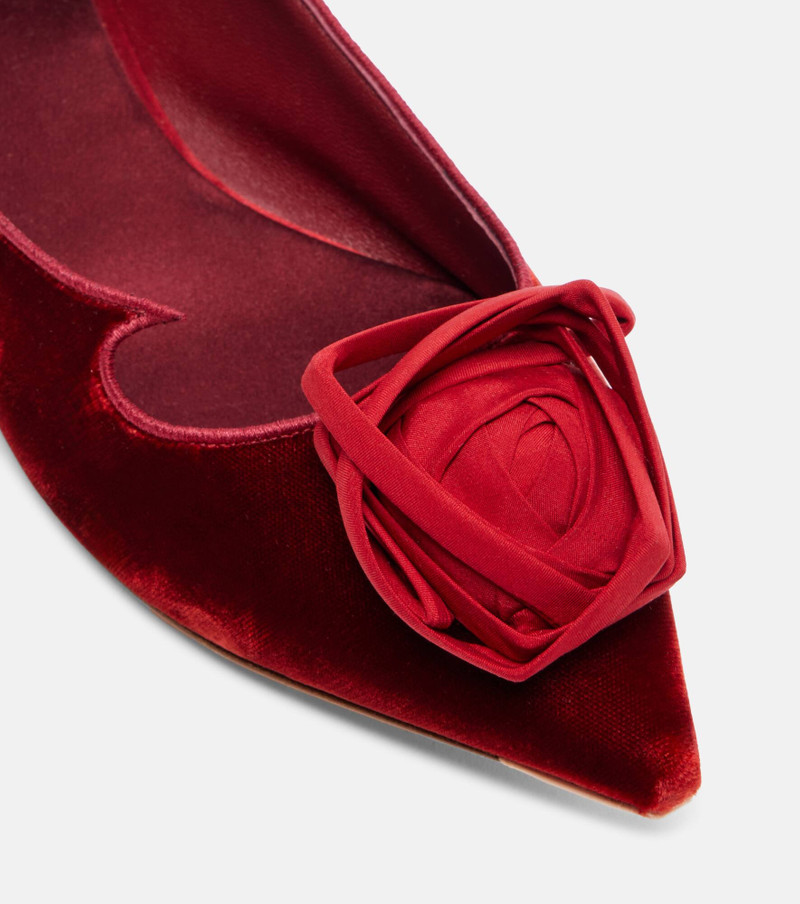 I Love Vivier Rose velvet ballet flats 5