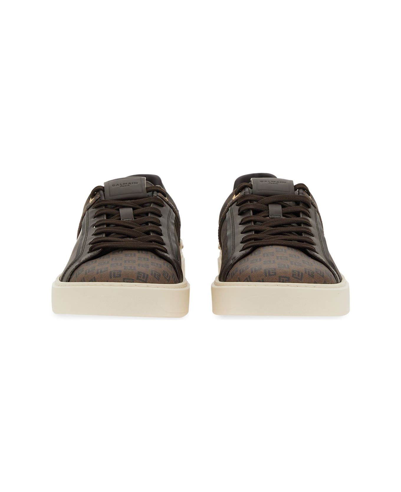 Balmain B-court Sneakers In Monogram Leather | italist